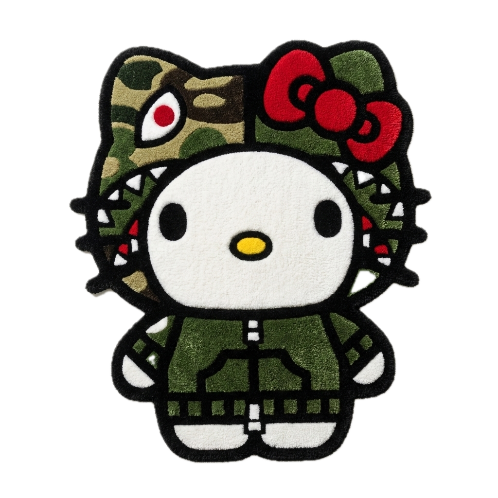 Camo Hello Kitty Rug